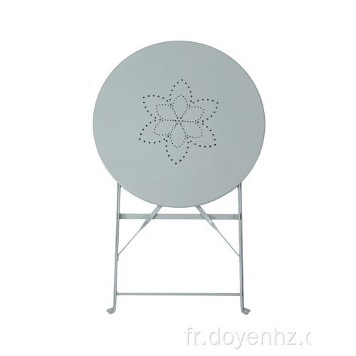 Table pliante ronde en métal 60 cm avec motif en étoile